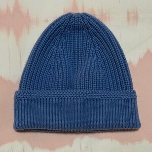 Madewell Cashmere and Wool Blue Knit Beanie